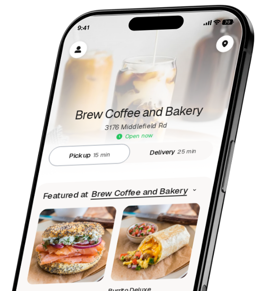 Brew Coffee and Bakery app preview